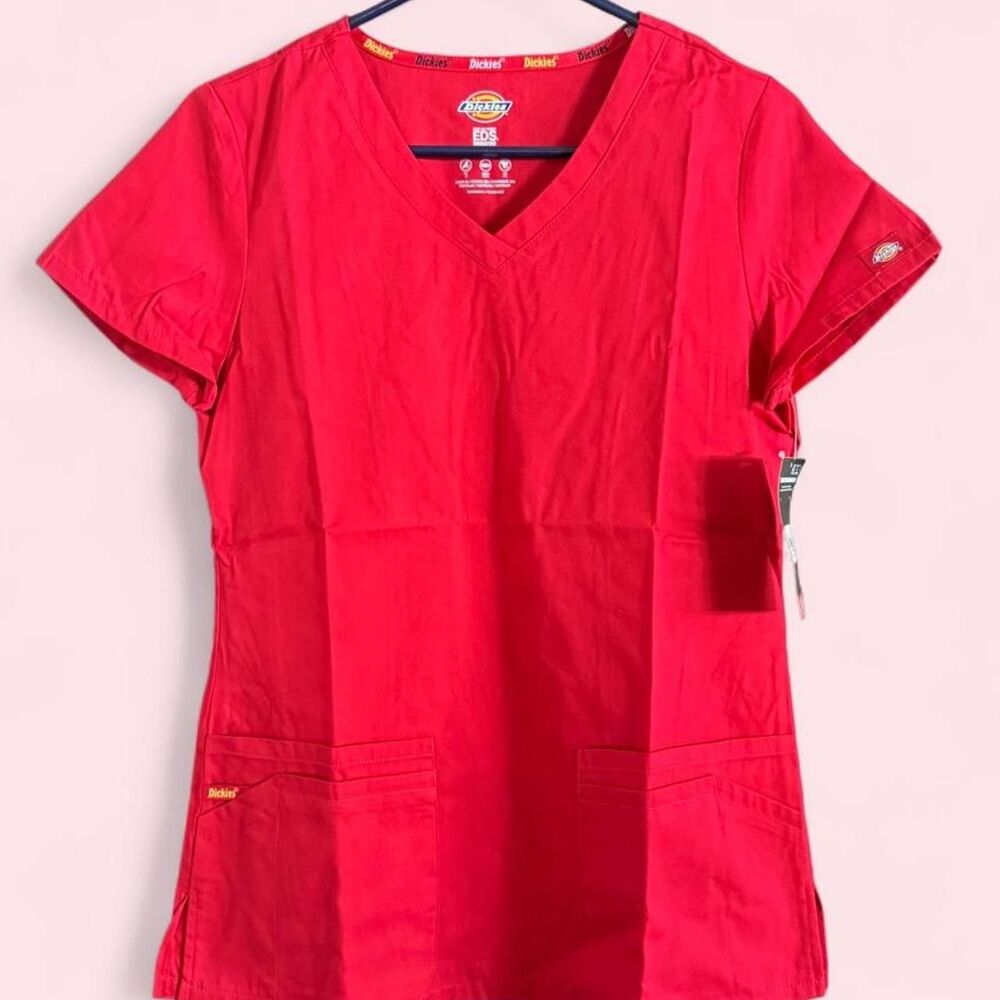 Women’s S Dickies EDS Signature Red Scrub Top